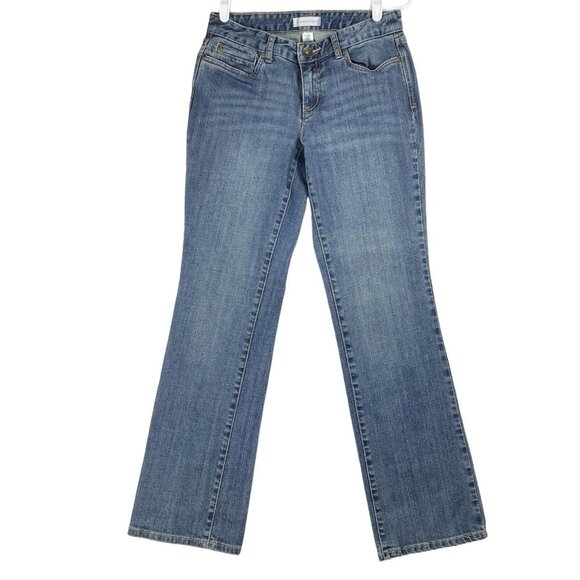 christopher & Banks Women's Blue Jeans Size 4 Average Boot Cut Low Rise Stretch - Picture 1 of 9